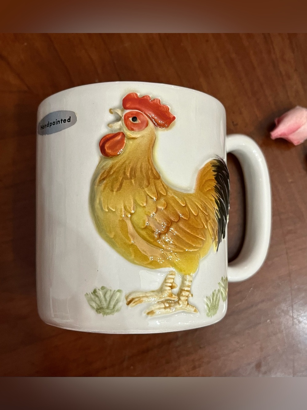 Vintage 1981 Otagiri Rooster Mug - Handpainted 3D Ceramic Coffee Cup/OMC Japan